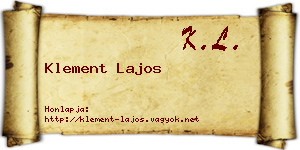 Klement Lajos névjegykártya