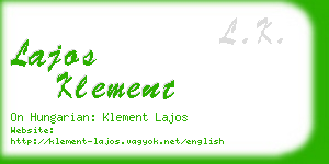 lajos klement business card